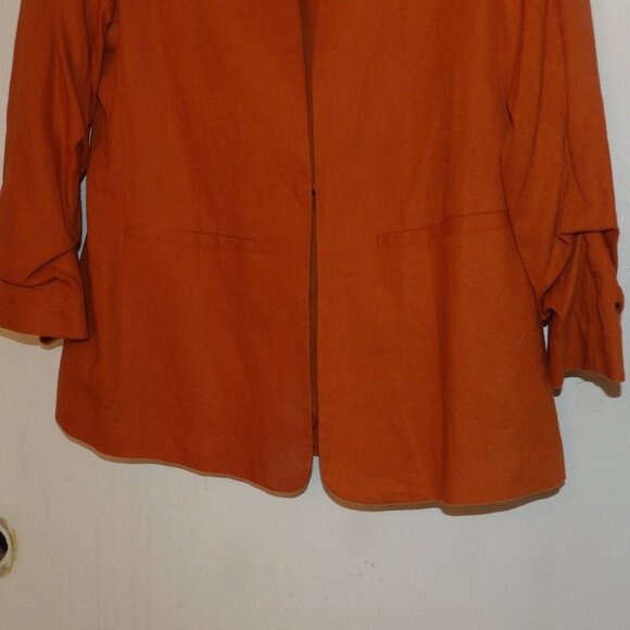 Nwt Gibson Latimer Burnt Orange Linen Blend Blazer Sz M - Picture 6 of 10